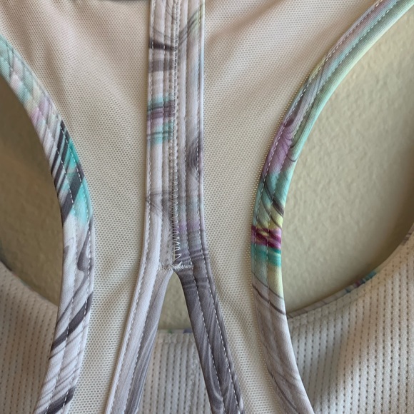 Athleta Bra Marbled White Grey Neon Size Small - Picture 6 of 6